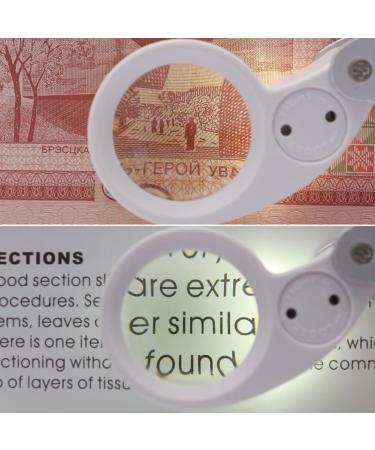 Tovmekdjn 40 Times Double LED Lamp Folding Magnifying Glass is Suitable for Jade Jewelry Collection and Appreciation Reusable Silver - Buy Online on GoSupps.com
