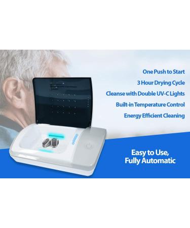 Truedio Automatic Hearing Aid Dryer Dehumidifier with Double UV-C Light - Includes Free AudioWipes Towelettes - Buy Online on GoSupps.com