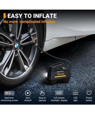 AstroAI Portable Air Compressor Tire Inflator with Digital Gauge - 100PSI  Emergency LED Light - for Car  Bicycle  Balloons - Buy Online on GoSupps.com