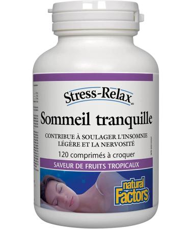 Natural Factors Stress-Relax Tranquil Sleep | 5-HTP, Suntheanine & Melatonin Chewable Tablets - 120 Count - Buy Online on GoSupps.com