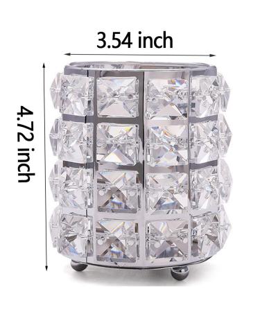 Tasybox Crystal Makeup Brush Holder Organizer - Handcrafted Silver Cosmetics Brushes Cup Storage Solution - Buy Online on GoSupps.com