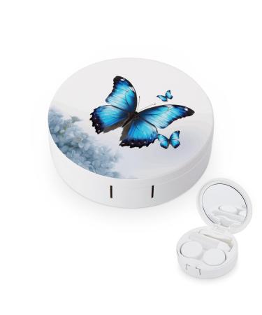 Contact Lens Case Blue Butterfly Print Plastic Contact Lens Case contact Lens Care Box ontact Lens Travel Box