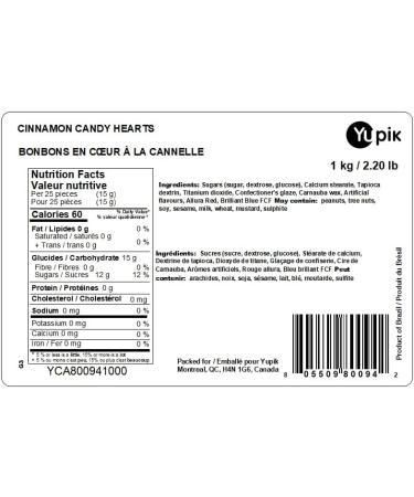 Yupik Cinnamon Hearts Candy 1 kg Heart-Shaped Cinnamon Flavored Hard Candies Hot & Sweet Delicious Snack Ideal for Gifting Baking Holidays & Valentine's Day 1 kg (Pack of 1) - Buy Online on GoSupps.com