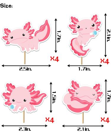 Pink Axolotl Cupcake Topper for for Pink Fish Birthday Cupcake Decorations Cute Axolotl Theme Party Decorations Supplies - Buy Online on GoSupps.com