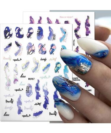 6 Colors Marble Nail Stickers - Self-Adhesive 3D Nail Art Accessories | Bronzing Silver Blooming Designs - Buy Online on GoSupps.com