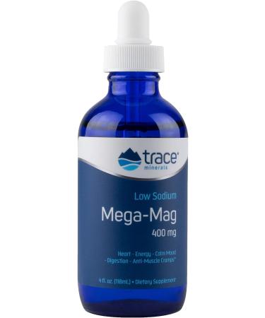 Trace Minerals Research Mega-Mag Natural Ionic Magnesium with Trace Minerals 400 mg 4 fl oz (118 ml)