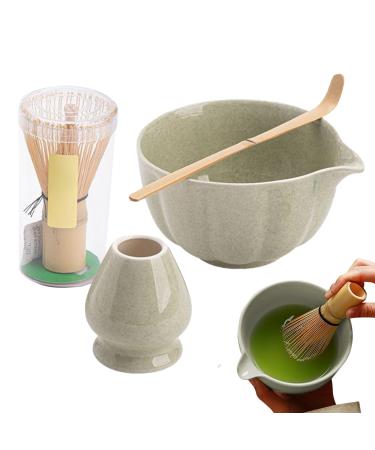 Set th matcha - Ensemble fouet en bambou avec bol avec bec verseur fouet cuill re et support pour la pr paration la maison