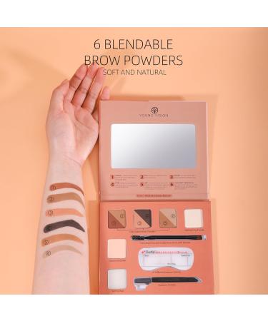 LXZJJM 9-in-1 Eyebrow Powder Palette Waterproof and Sweat-proof Eyebrow Stamp Kit for Natural Brow Contouring and Shaping Includes Mirror Dual-Ended Brow Brush 10 Brow Stencils Brow Scissors - Buy Online on GoSupps.com