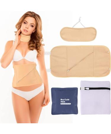 KNFFSAAJL Oil Pack Wrap Kit with Zipper Reusable Organic Oil Wrap with Adjustable Strap Leakproof Oil Pack Compress Soft Oil Neck Pack Portable for Waist Neck - Buy Online on GoSupps.com