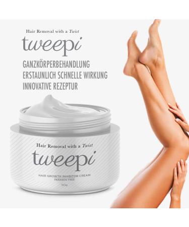 Tweepi Hair Growth Inhibitor | Anti Hair Growth Cream - Permanent Hair Removal for Body & Face | Paraben-Free - 50g - Made in UK - Buy Online on GoSupps.com