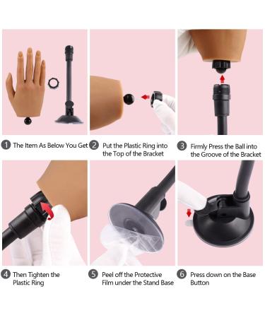 Nail Training Practice Hand with Clamp - Acrylic Technician Manicure Tool for DIY Print Practice - False Fake Hand for Best Nail Manicure - 1 Count - Buy Online on GoSupps.com