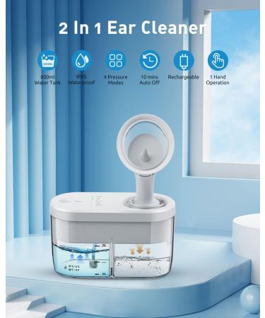 Electric Ear Wax Removal Kit - Earigator Ear Cleaning System for Adults - Power Ear Cleaner & Flushing Kit - Human White - Buy Online on GoSupps.com