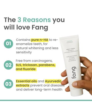 Fang Natural Nano Hydroxyapatite (N-Ha) Farm Mint Toothpaste (2 X 100 gm) | Teeth Whitening Sensitive Oral Care | Active Fresh & Tooth Protection for Adults | Vegan Fluoride Free & Non Toxic - Buy Online on GoSupps.com