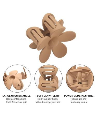 6 Pcs Butterfly Flower Heart Hair Claw Clips - Non-Slip Matte Large Clips for Thick & Thin Hair - Light Coffee/Light Brown - Buy Online on GoSupps.com