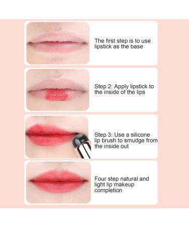 Silicone Lip Applicator Silicone Lip Gloss Eyeshadow Applicator | Portable Makeup Accessories Lip Oil Brush with Lid Soft Double Head Lipstick Brushes for Daily and Travel Black - Buy Online on GoSupps.com