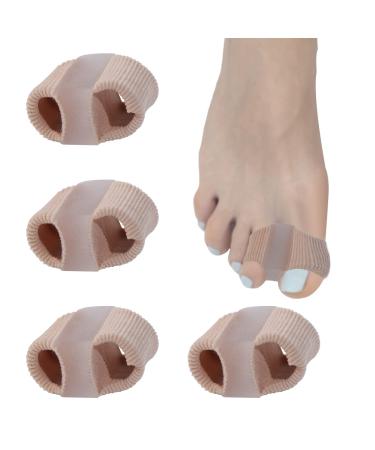 JULAR 4 PCS Bunions Gel Toe Separators for Overlapping Toes Women and Men  Wicking & Breathable Fabric Bunion Corrector  Gel Bunion Corrector with 2 Loops for feet