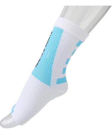 Sports Heel Socks Sectional Compression Restraint Free Foot Sleeves for Athlete (White and Blue) - Buy Online on GoSupps.com