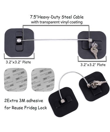 Childproof Refrigerator Lock - Fridge and Freezer Security with Keys (Black, 1 Pack) - Buy Online on GoSupps.com