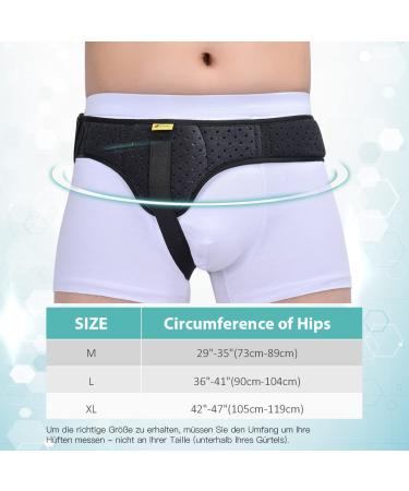 Buy Tenbon Hernia Belts for Men - Inguinal Support & Medical Protection | Adjustable Hip Belt - Black (L) - Perfect for Sports - Buy Online on GoSupps.com