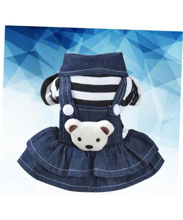 Angoily Dog Spring Dresses Dress for Summer Jeans for Girls Pet Apparel Dress with Bow Girls Nightgowns Classy Dress Summer Jeans Spring Dresses for Work Dog Dress Stripe Pet Supplies S As Shown - Buy Online on GoSupps.com