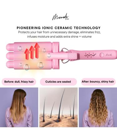 Mermade Hair Style Wand | 3 in 1 Interchangeable Curling Iron for Beach Waves - International Shipping Available - Buy Online on GoSupps.com