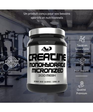 Addict Sport Nutrition Creatine Monohydrate Pure & Effective for Strength and Endurance - Natural Ergogen for Bodybuilding Explosive Sports - 100% Safe - Doping-Free - Cellular Hydration - 1 kg - Buy Online on GoSupps.com