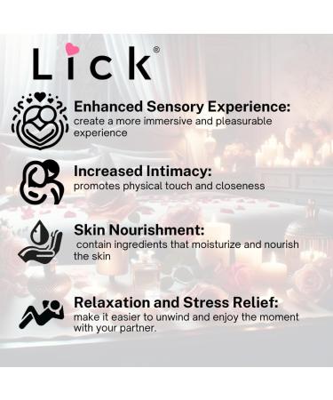Lick Strawberries & Cream Massage Oil - Edible Body Oil with Vitamin E for Couples | 4 oz Premium Warming Coconut Infused Oil for Date Night - Buy Online on GoSupps.com