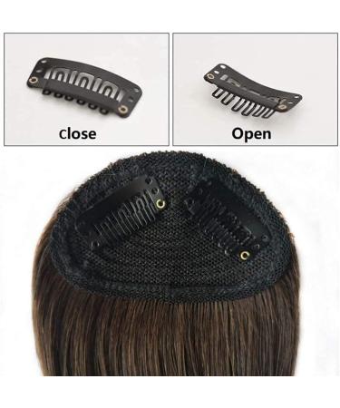 Thick Side Bangs Real Human Hair Bangs Clip In Side Bangs Straight Fringe Hair Extensions(Light Brown Color With Temples) Thick with Temple Light Brown - Buy Online on GoSupps.com