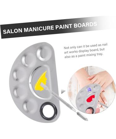 POPETPOP White Cotton Gloves & Color Mixing Tray Set - Nail Art Makeup Palette & Peg Board Display Stand for Perfect Manicure - Buy Online on GoSupps.com