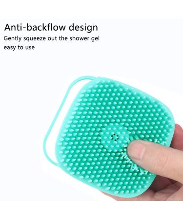 Silicone Body Scrubber Massage Bath Brush Shower Sponge with Liquid Soap Dispenser - Set of 2 - Reusable Loofah for Children, Women, Men - Buy Online on GoSupps.com