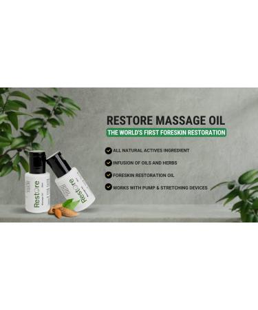 Restore My Foreskin - Premium Coconut Oil Massage Oil for Foreskin Restoration | 30ml - Infused with Herbs Ideal for Stretcher Devices - Buy Online on GoSupps.com