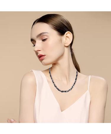 Unisex Natural Magnetic Hematite Necklace - Relieve Fatigue & Enhance Wellness - 21.6 inch (55cm - Buy Online on GoSupps.com