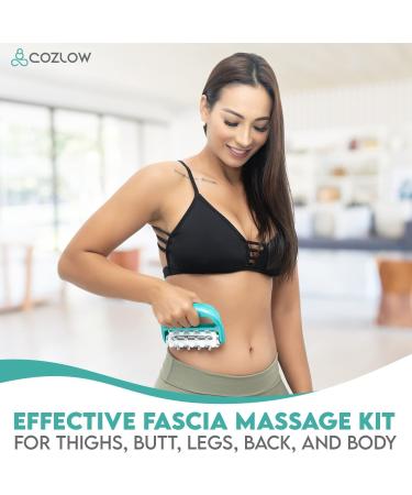 COZLOW 3-in-1 Fascia Roller Cellulite Remover Kit | Massager for Firmer Skin & Increased Circulation | Ideal for Thighs, Hips, Stomach, Arms & Body - Buy Online on GoSupps.com