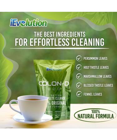 iEvolution Colon D Detox Tea - Organic Healthy Cleansing Formula | Caffeine Free, Natural Colon Cleanse & Body Detox with 5 Blended Herbs - Buy Online on GoSupps.com