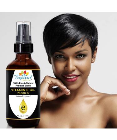 Buy 100% Pure Vitamin E Oil 4oz - Plant-Based D-Alpha Tocopherol for Skin Hair & Nails - Hydrates Reduces Scars & Age Spots - International Shipping Available - Buy Online on GoSupps.com