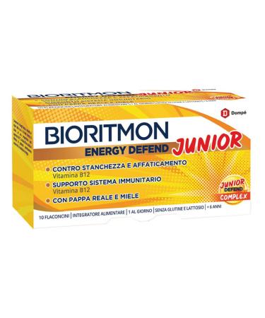 DOMPE' PHARMACEUTICALS SpA Domp Bioritmon Energy Defend Junior Vitamin B12 Royal Gel e and Honey 10 bottles 1 per day from 6 years