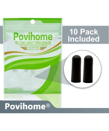Povihome Black Finger Protectors - Pack of 10 Moisturizing Finger Cots for Cracked Fingers - Elastic Thumb and Finger Covers for Pain Relief - Buy Online on GoSupps.com