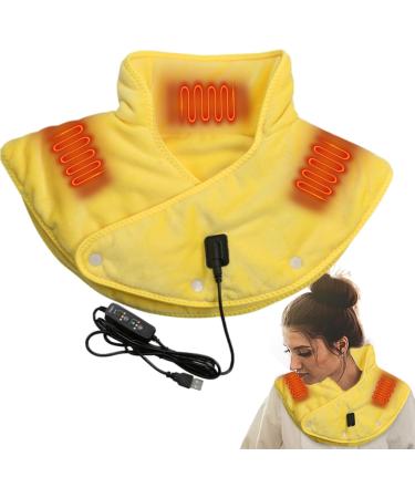 Aznever Heating Pillows for Shoulders - Fast Heating Warm Scarf | 3 Levels | Safe Heated Shoulder Warmer for Men & Women - Yellow - Buy Online on GoSupps.com
