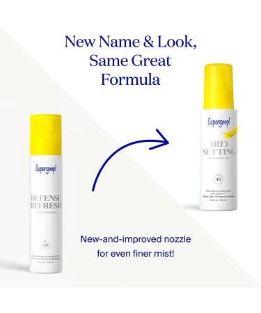 Supergoop! (Re)setting Refreshing Mist 1 fl oz - SPF 40 PA+++ | Makeup Setting Facial Mist with UV Protection | Pollution Filtering - Light Natural Scent - Buy Online on GoSupps.com