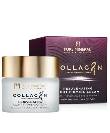 Pure Mineral - Firming and Regenerating Night Cream with Collagen - Dead Sea Minerals, Anti-Wrinkle, Rejuvenation - Free of silicones, sulfates, parabens - 50ml