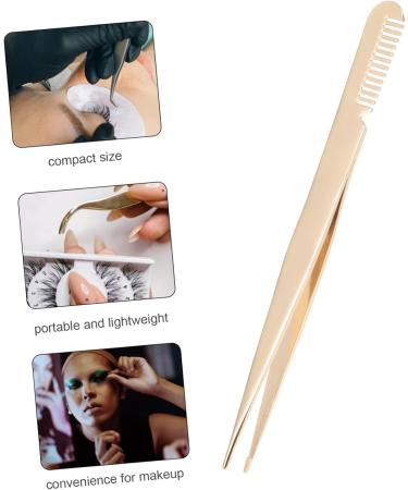 Gogogmee Eyelash Tweezers Eyelash Clamp Lash Tweezers with Comb Metal Lash Tweezers Lash Clamp Tweezers Eye Lash Tweezers for Women Eyebrow Tweezers with Comb Beauty Tools Tweezers for Men - Buy Online on GoSupps.com