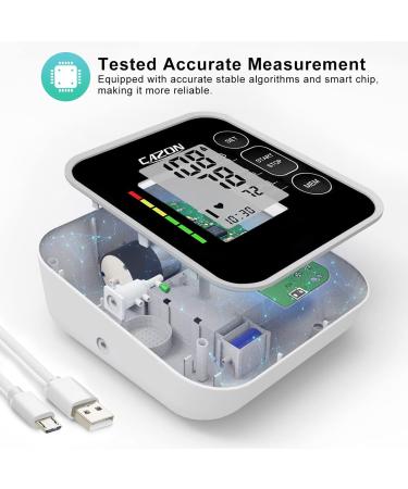 CAZON Upper Arm Blood Pressure Monitor with Pulse Rate Monitoring - Wide-Range Cuff 8.7-15.7 - 2x120 Memory - Home BP Monitor (Black) - Buy Online on GoSupps.com