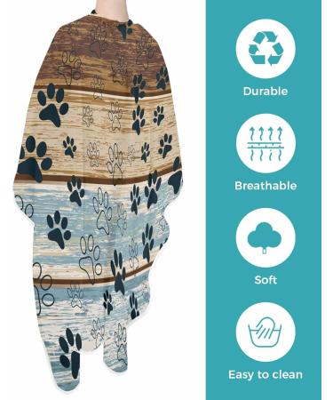 Shop Black Paw Print Barber Cape - Stylish Hair Cutting Cape for All Ages | Adjustable Neckline 55x63 Inch Perfect for Pets & Professionals - Buy Online on GoSupps.com