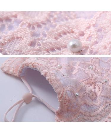 Sttiafay Pink Lace Wedding Bridal Mouth Cover - Reusable & Washable Mask for Women - Buy Online on GoSupps.com