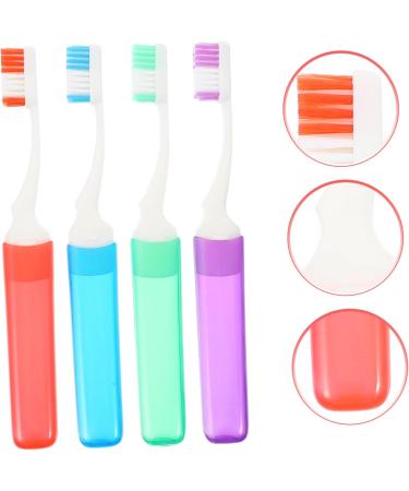 Plafope 4-Piece Travel Toothbrush Set - Collapsible Wear-Resistant Portable & Practical for Worldwide Travel - Buy Online on GoSupps.com