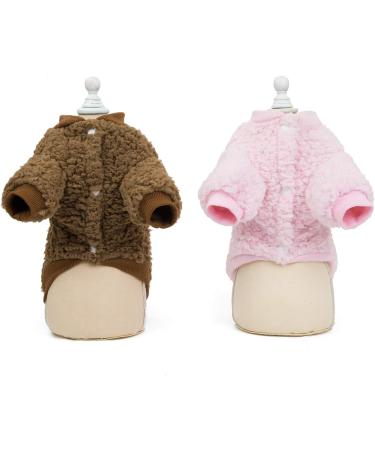 Buy Tineer Winter Coat for Small & Medium Dogs - Warm Fleece Jacket Vest in Brown | Outdoor Pet Wear - Buy Online on GoSupps.com