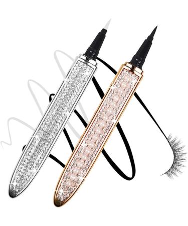 PLAFOPE Liquid Eye Liner 2pcs Diamond Eyeliner Rhinestone Eyeliner Elf Eyeliner Self-adhesive Eyeliners Household 1 count (Pack of 1) Assorted Color - Buy Online on GoSupps.com