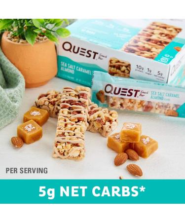 Quest Nutrition Sea Salt Caramel Almond Snack Bar - High Protein, Low Carb, Gluten Free, Keto Friendly - 12 Count Pack - Buy Online on GoSupps.com
