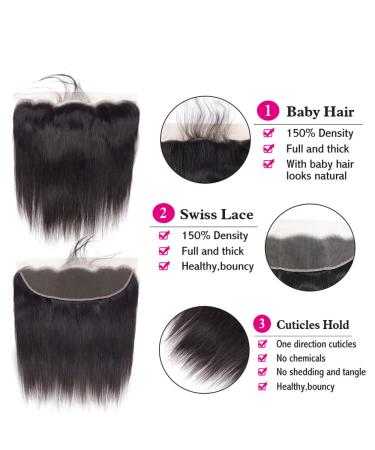 20 22 24+18 Straight Human Hair Bundles with Lace Frontal | Brazilian Virgin Human Hair 3 Bundles with 13x4 Lace Closure Frontal - Buy Online on GoSupps.com