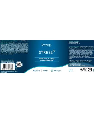 Stress Complex 8 Natural Active Ingredients for Stress and Emotional Balance 90 Capsules 100% Vegan No Additives Wellness and Serenity High Quality Dynveo - Buy Online on GoSupps.com